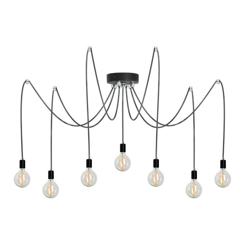 Pendul Rango, Lampex, E27, 7 x 60 W, Negru