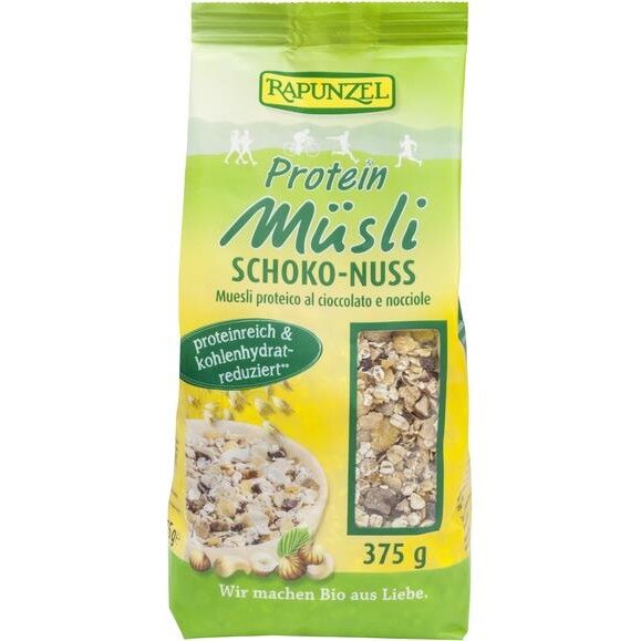 Musli Proteic cu Alune si Ciocolata Bio Rapunzel 375gr