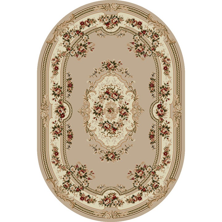 Delta Carpet Lotos 575 Szőnyeg, ovális, 200x300 cm, 1800 gr / mp, bézs