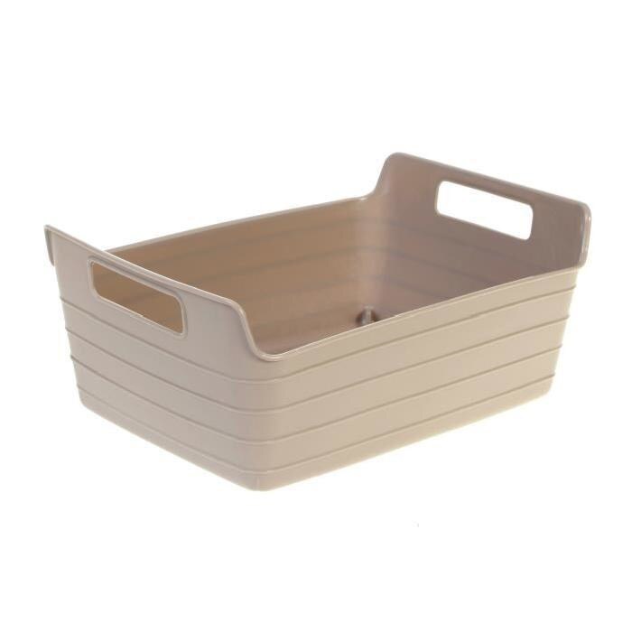 Cos depozitare plastic, bej, 28 x 19 x 11.5 cm, Five