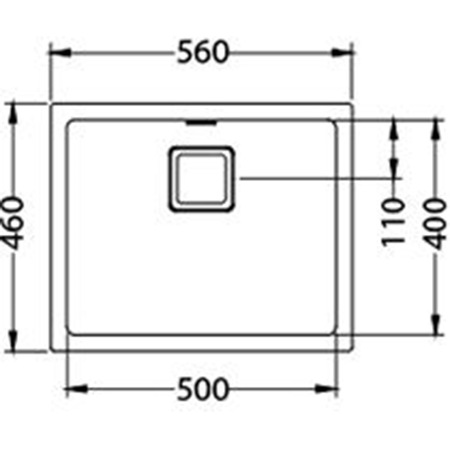 Chiuveta Algranit Alveus Quadrix 50, 560x460mm, montaj pe blat si sub blat, Twilight