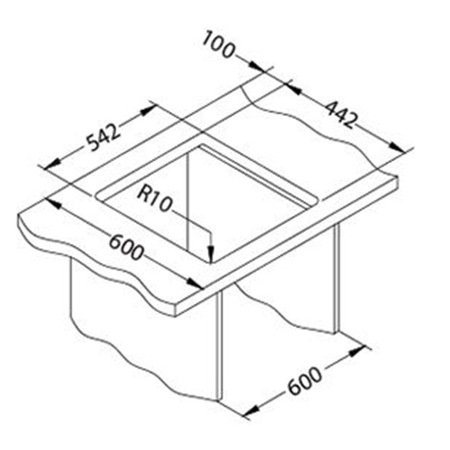 Chiuveta Algranit Alveus Quadrix 50, 560x460mm, montaj pe blat si sub blat, Twilight