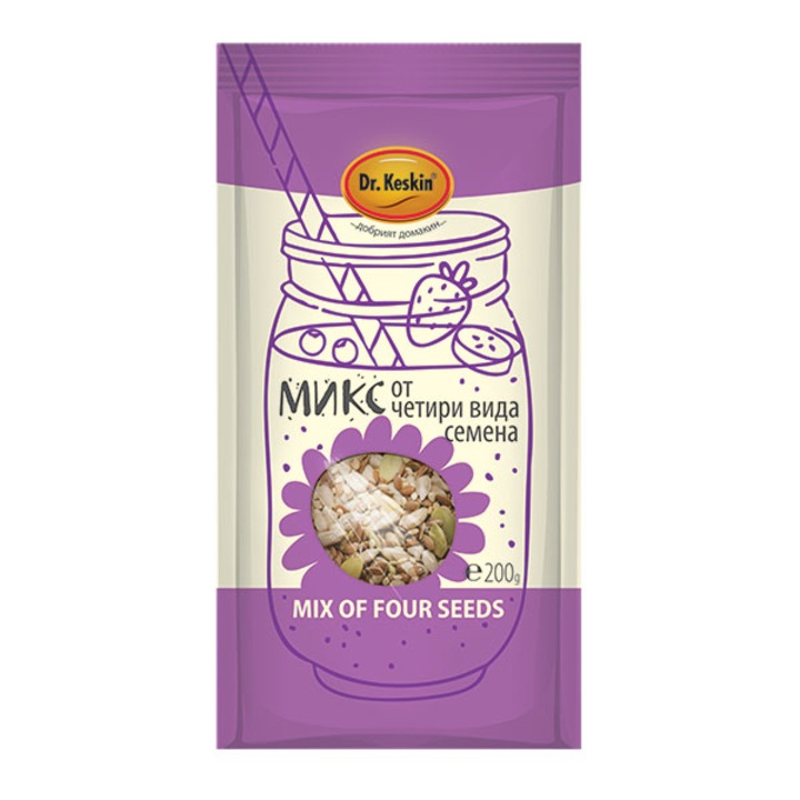 Микс семена Д-р Кескин, Сусам, Тиква, Лен, Слънчоглед, 200гр