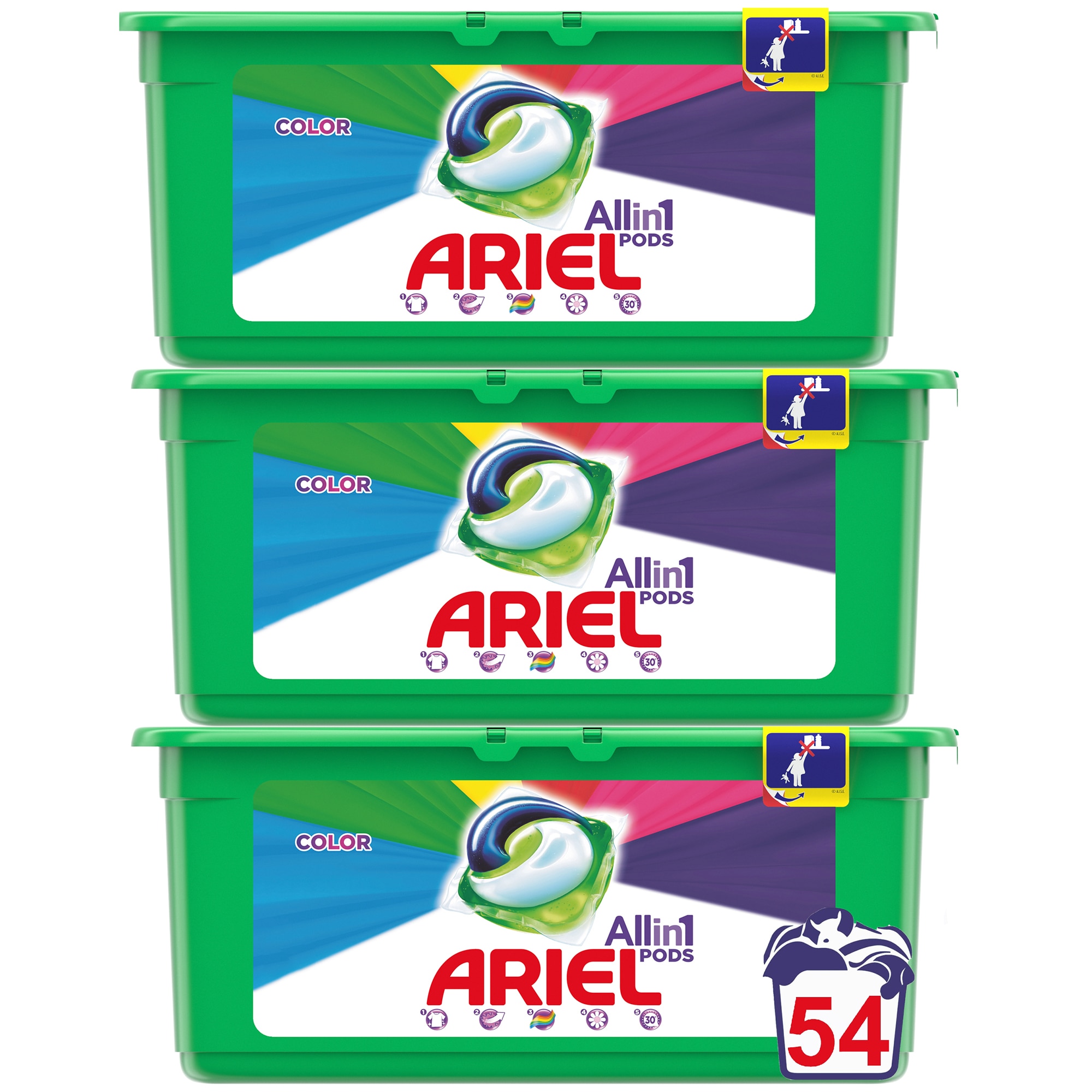 Ariel All-in-1 Original capsule lessive 54+54 gratuit
