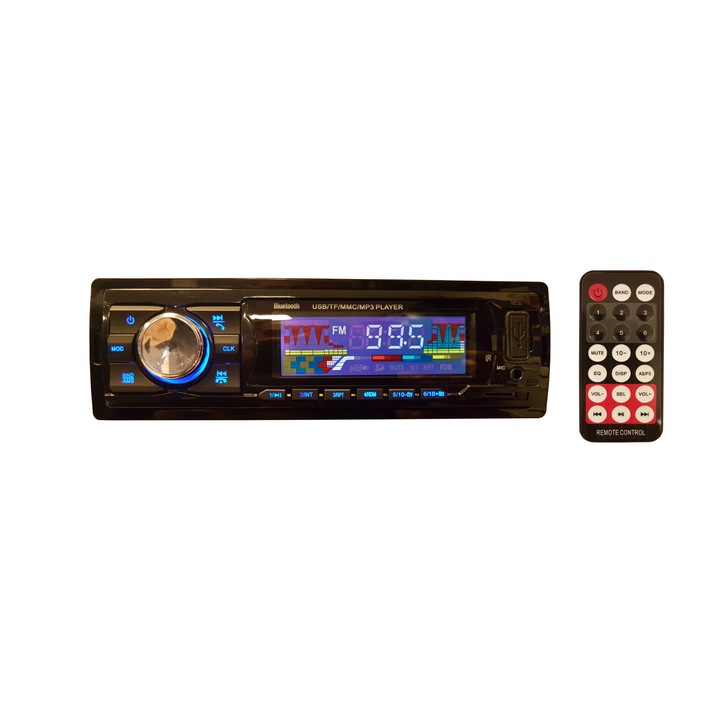 Радио MP3 плейър за кола / USB / SD карта / AUX / 4 x 50 W / Bluetooth / Дистанционно управление / RCA