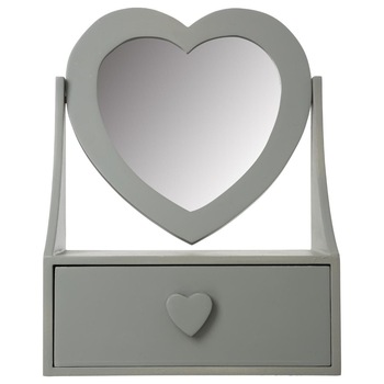 Cutie bijuterii cu oglinda Atmosphera, lemn, gri Cutie bijuterii cu oglinda Atmosphera, lemn, gri