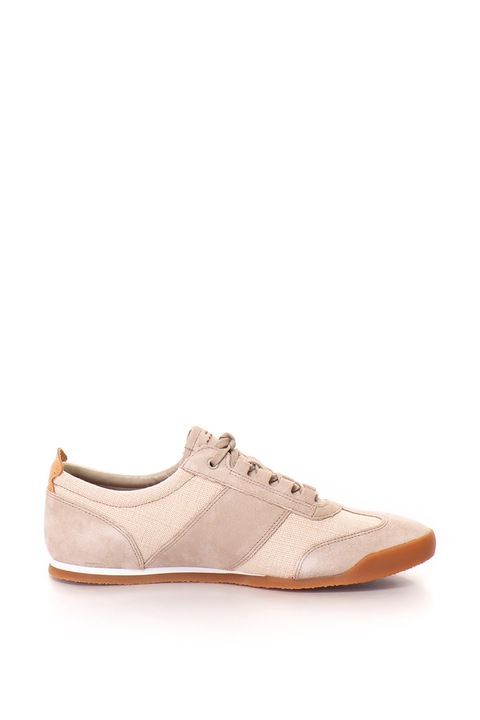 Clarks, Siddal sneakers cipő nyersbőr részletekkel, homokbarna, 7
