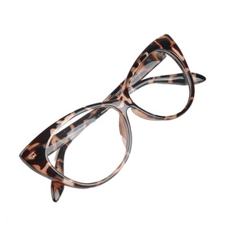 Ochelari de dama Cat Eyes cu lentila transparenta, fara dioptrii, model ochi de pisica, rame leopard, Animal Print Ochelari de dama Cat Eyes cu lentila transparenta, fara dioptrii, model ochi de pisica, rame leopard, Animal Print