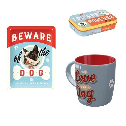 Pachet French Bulldog - placa 15x20, cutie pentru biscuiti, cana