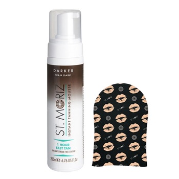 Set pentru autobronzare profesionala ST MORIZ cu Spuma Darker Than Dark si Manusa Set pentru autobronzare profesionala ST MORIZ cu Spuma Darker Than Dark si Manusa