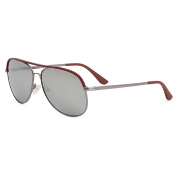 Ochelari de soare barbati Guess Aviator Silver/Burgundy/Silver Mirrored GF5013-08C Ochelari de soare barbati Guess Aviator Silver/Burgundy/Silver Mirrored GF5013-08C