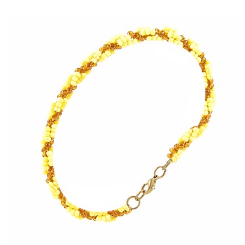 Bratara galbena, CatE, margele sticla, handmade Bratara galbena, CatE, margele sticla, handmade