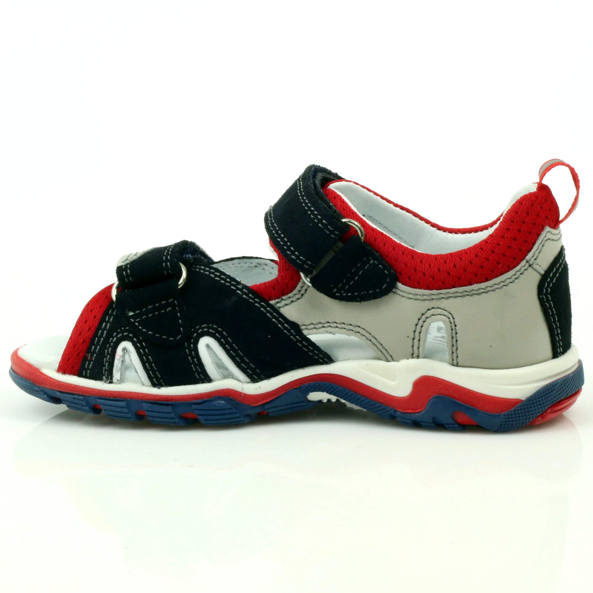 Bartek, Sandale din piele naturala, Albastru/Ros/Gri, 32 EU