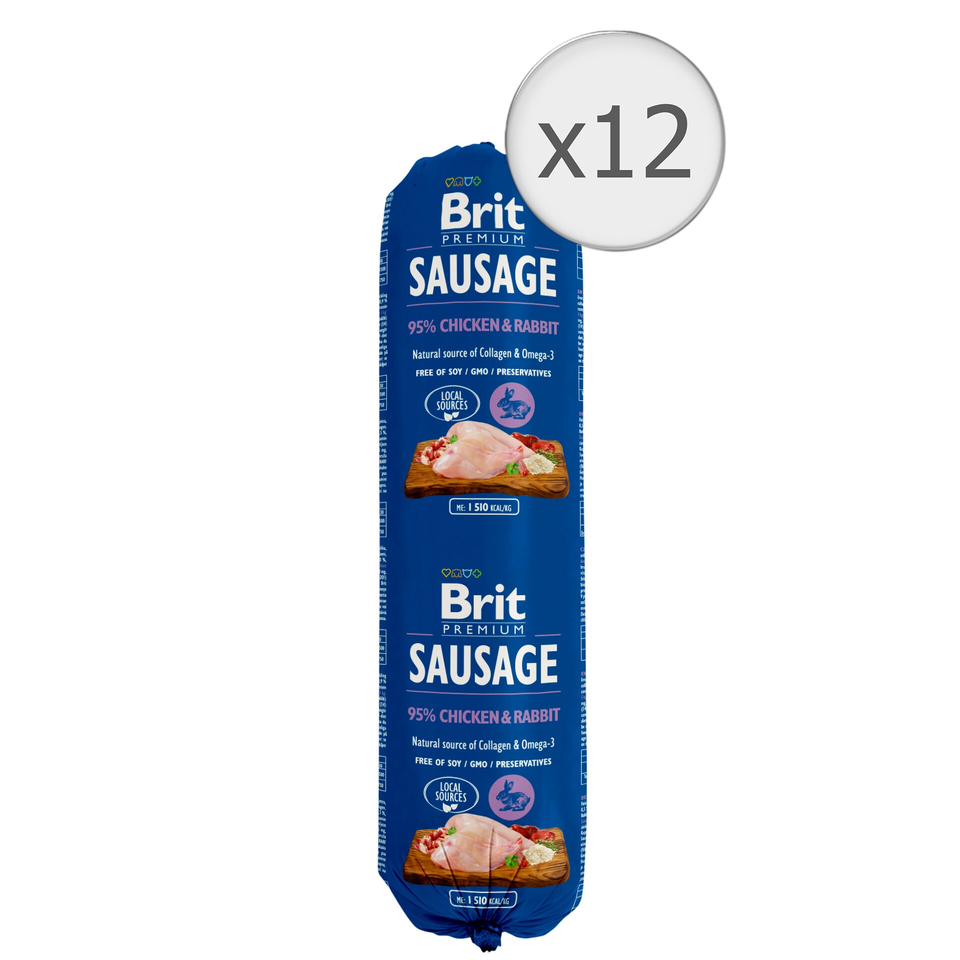 Hrana pentru caini Brit, Salam, Pui si Iepure, 12x800g