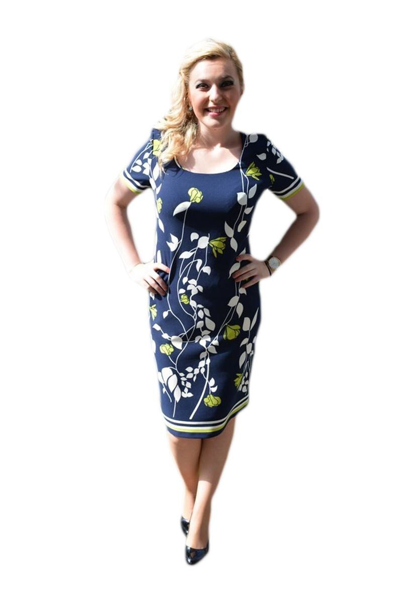 Rochie de zi, model cambrat pe corp, D&J Exclusive, Bluemarin