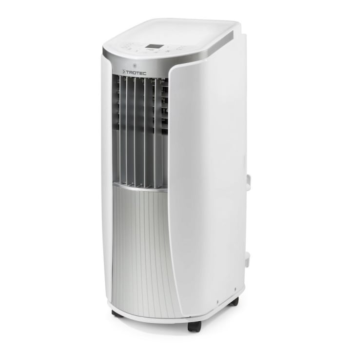 Портативен климатик Trotec PAC 2610 E, Климатик 3 в 1 (охлаждане, вентилация, изсушаване), Мощност на охлаждане 2,6 kW, Охлаждане 9000 BTU, Дистанционно управление, Таймер, Цифров дисплей