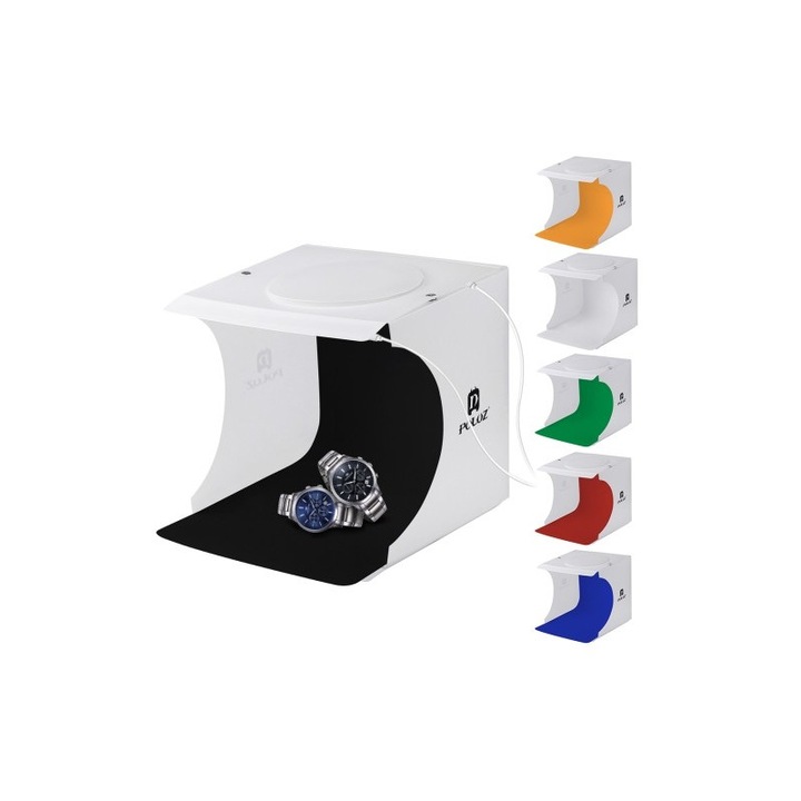 Mini Studio Foto, Iluminare Led, 6 Culori Fundal