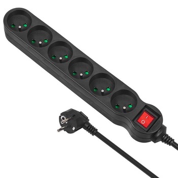 Cablu Prelungitor cu 6 Prize, Protectie si Buton ON/OFF, Lungime 3m, Putere 2300W Cablu Prelungitor cu 6 Prize, Protectie si Buton ON/OFF, Lungime 3m, Putere 2300W