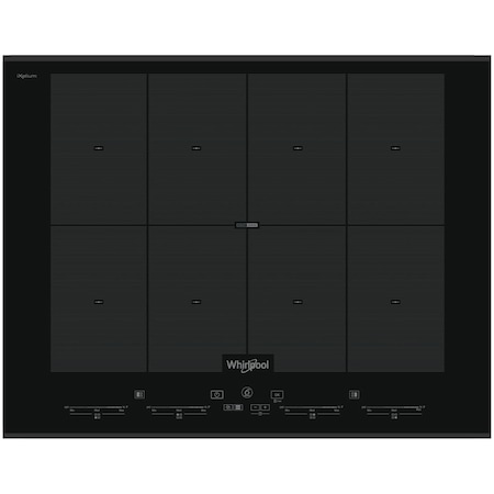 Plita incorporabila Whirlpool SMO 658C BT IXL, Inductie, 8 Zone de gatit, Functie Booster, Negru