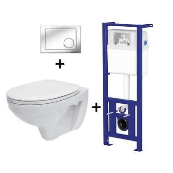 Pachet ALL IN ONE Agis Plus 206 compus din rezervor incastrat LINK + vas WC suspendat DELFI + capac WC cadere PP Delfi + clapeta Link crom stralucitor Pachet ALL IN ONE Agis Plus 206 compus din rezervor incastrat LINK + vas WC suspendat DELFI + capac WC cadere PP Delfi + clapeta Link crom stralucitor