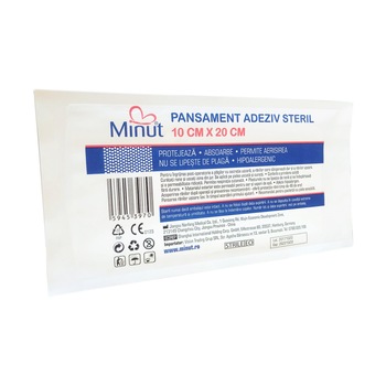 Pansament adeziv steril Minut 10 cm x 20 cm Pansament adeziv steril Minut 10 cm x 20 cm