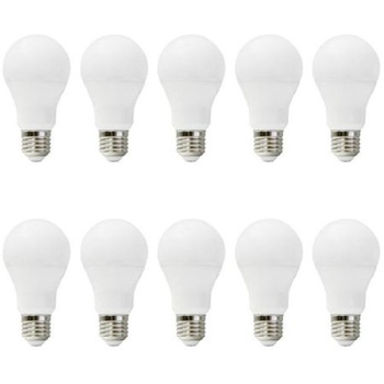 Set 10 becuri - Bec Led Kosmo SMD, aluminiu+PBT, E27, 10W, 25000 de ore, lumina rece Set 10 becuri - Bec Led Kosmo SMD, aluminiu+PBT, E27, 10W, 25000 de ore, lumina rece