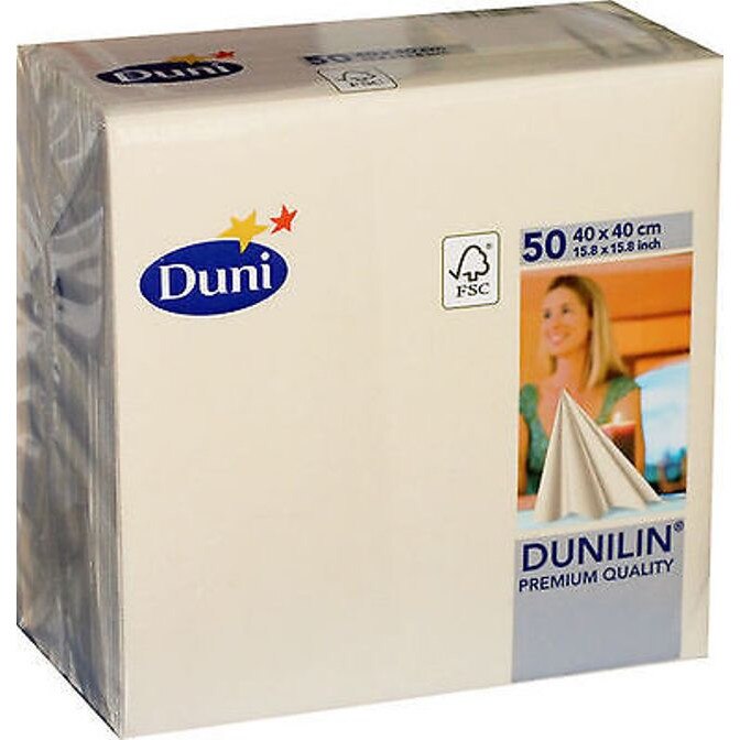 Servetel Dunilin, Champagne, impaturit in 4, 40x40 cm, 60 buc
