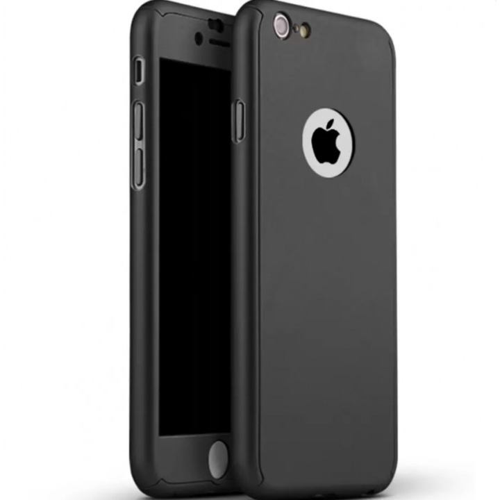 MyStyle fekete teljes testű tok Apple iPhone 5 / Apple iPhone 5S / Apple iPhone 5SE készülékekhez védőfóliával