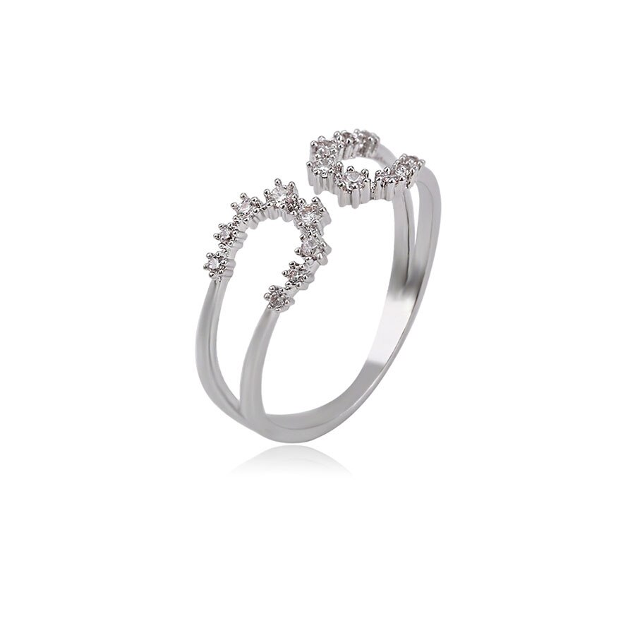 Inel Follow your heart - placat cu aur alb de 18K