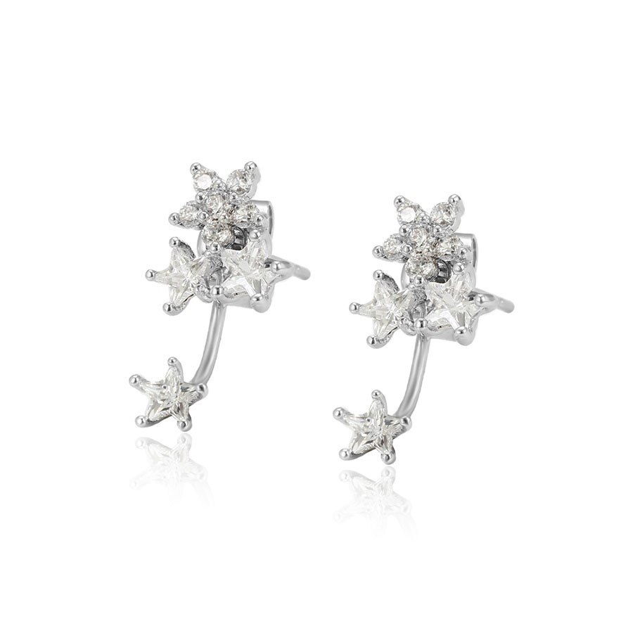 Cercei placati cu aur Stars and Crystals