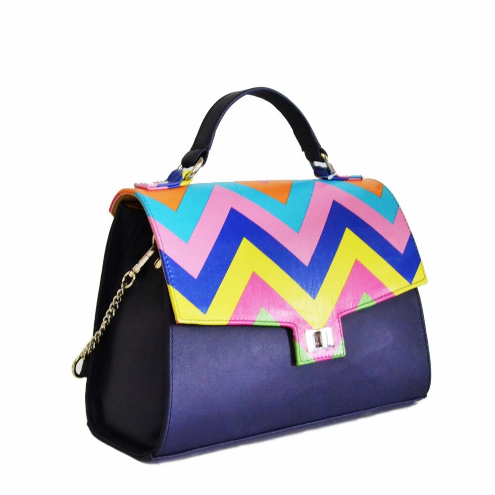Geanta dama,Zea,piele naturala,blue