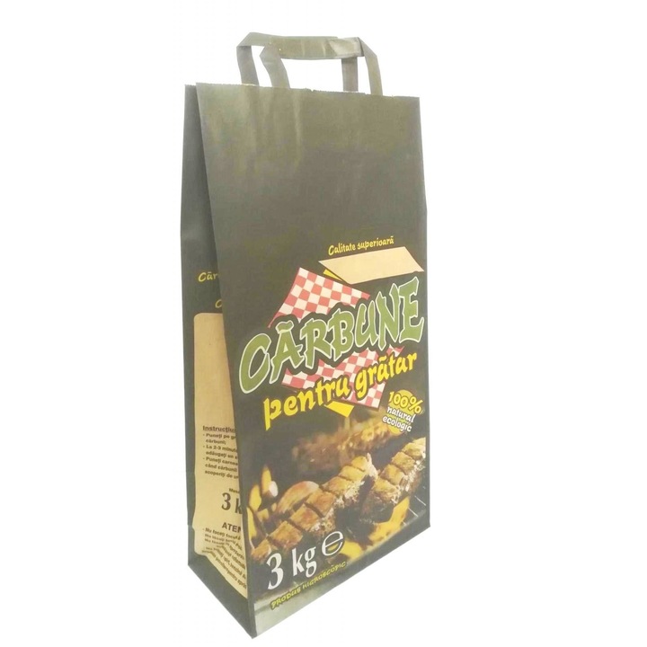 Saci din hartie dublu strat, ambalare carbuni, cu maner, 50 buc/set