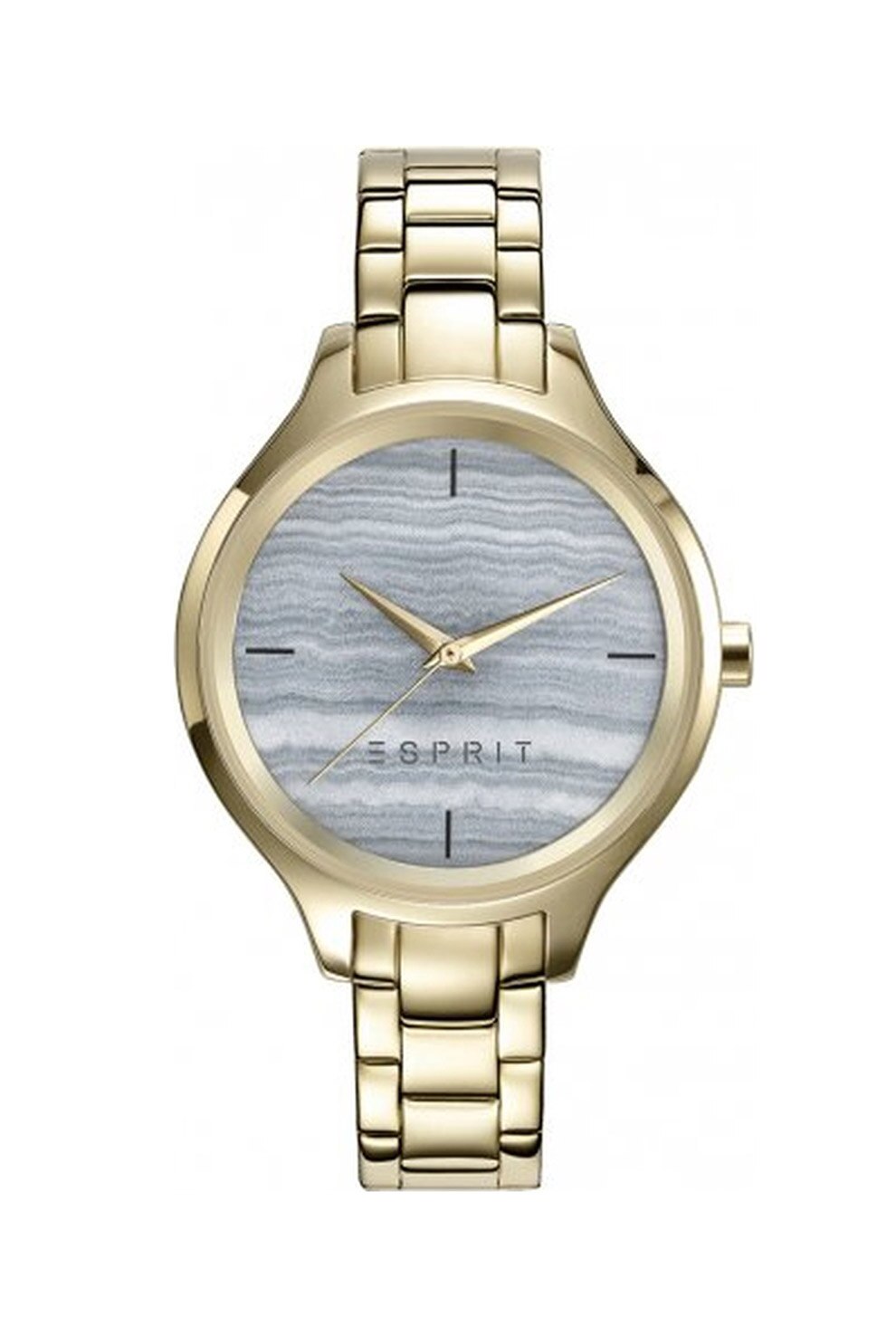 Esprit, Ceas cu 3 indicatoare si bratara metalica, Auriu