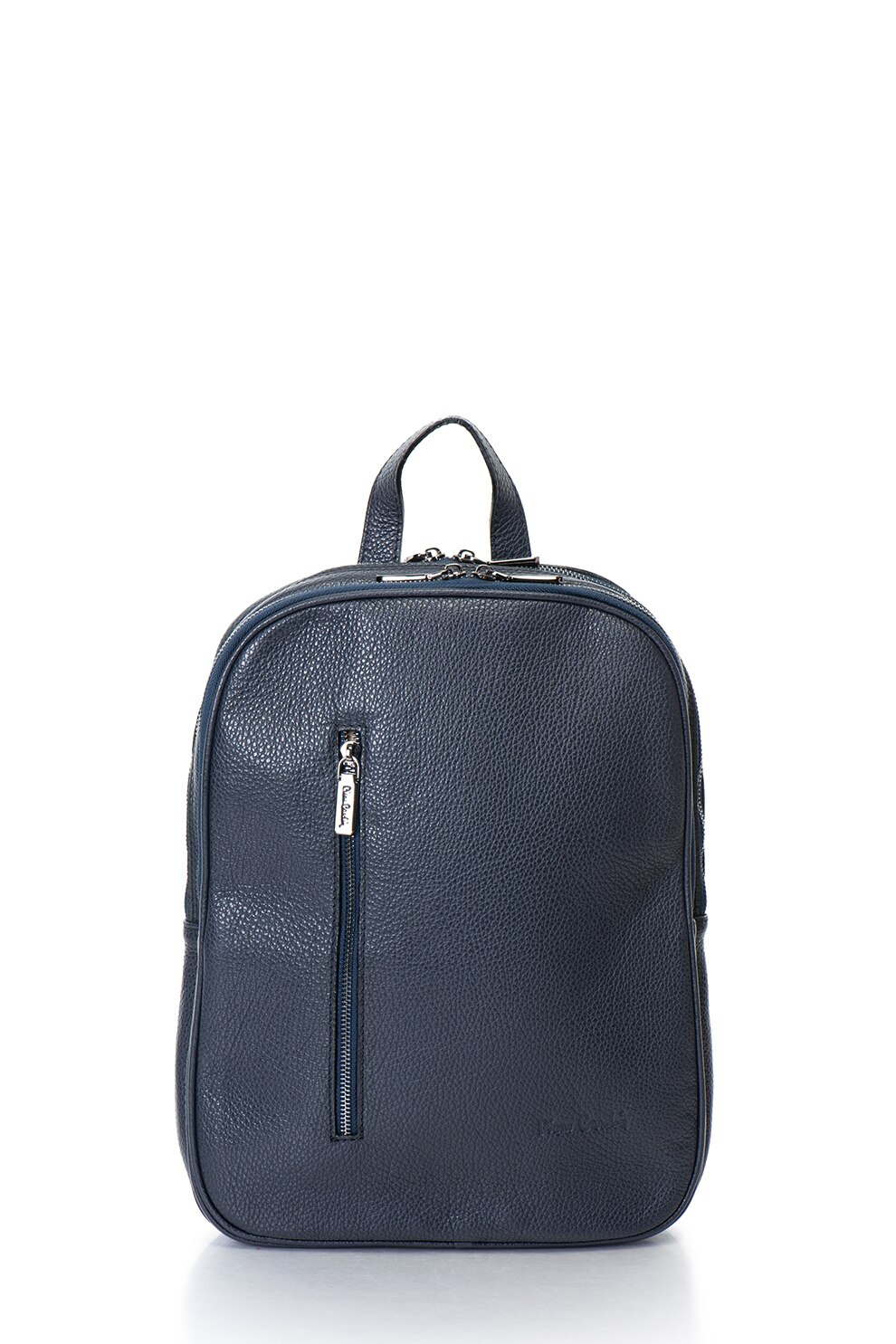 Pierre Cardin, Rucsac de piele cu buzunar frontal, Bleumarin