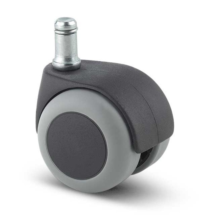 Roata dubla cu bandaj de cauciuc, TENTE, Diametrul 50mm, Prindere cu bolt