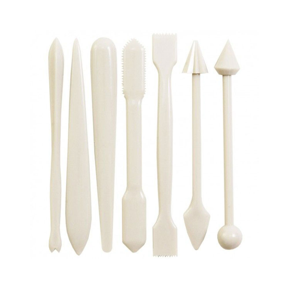 Set instrumente pentru modelat crema de zahar, 13,5 cm, alb