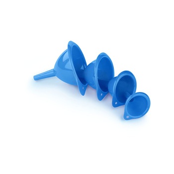 Set 4 palnii din plastic, 11x9x7x5 cm, albastru/roz/orange Set 4 palnii din plastic, 11x9x7x5 cm, albastru/roz/orange