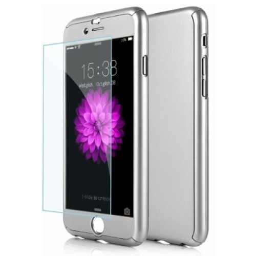 Capac de protectie Full cover 360° pentru Apple Iphone 6 Plus/6S Plus, argintiu