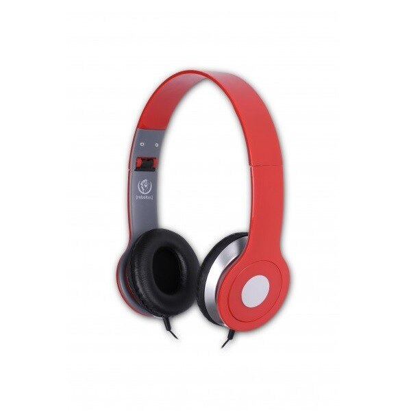 Casti audio stereo cu microfon Rebeltec City Red, pliabile