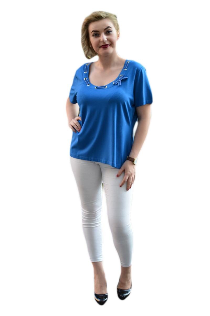 Tricou deosebit, cu fundita, D&J Exclusive, Albastru