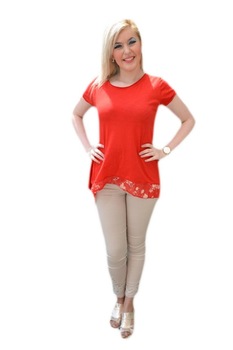 Tricou cu model despicat in spate, D&J Exclusive, Rosu Tricou cu model despicat in spate, D&J Exclusive, Rosu