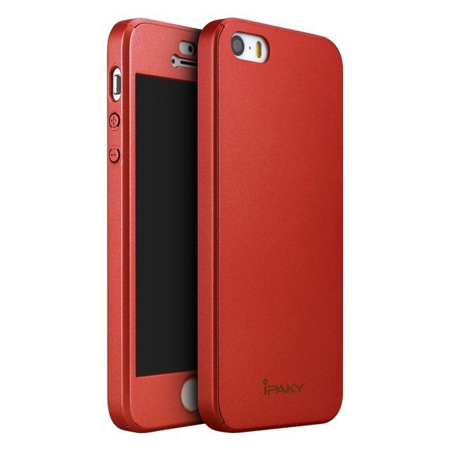 Husa Full Cover 360° IPAKY pentru Apple Iphone 5/5S, rosu