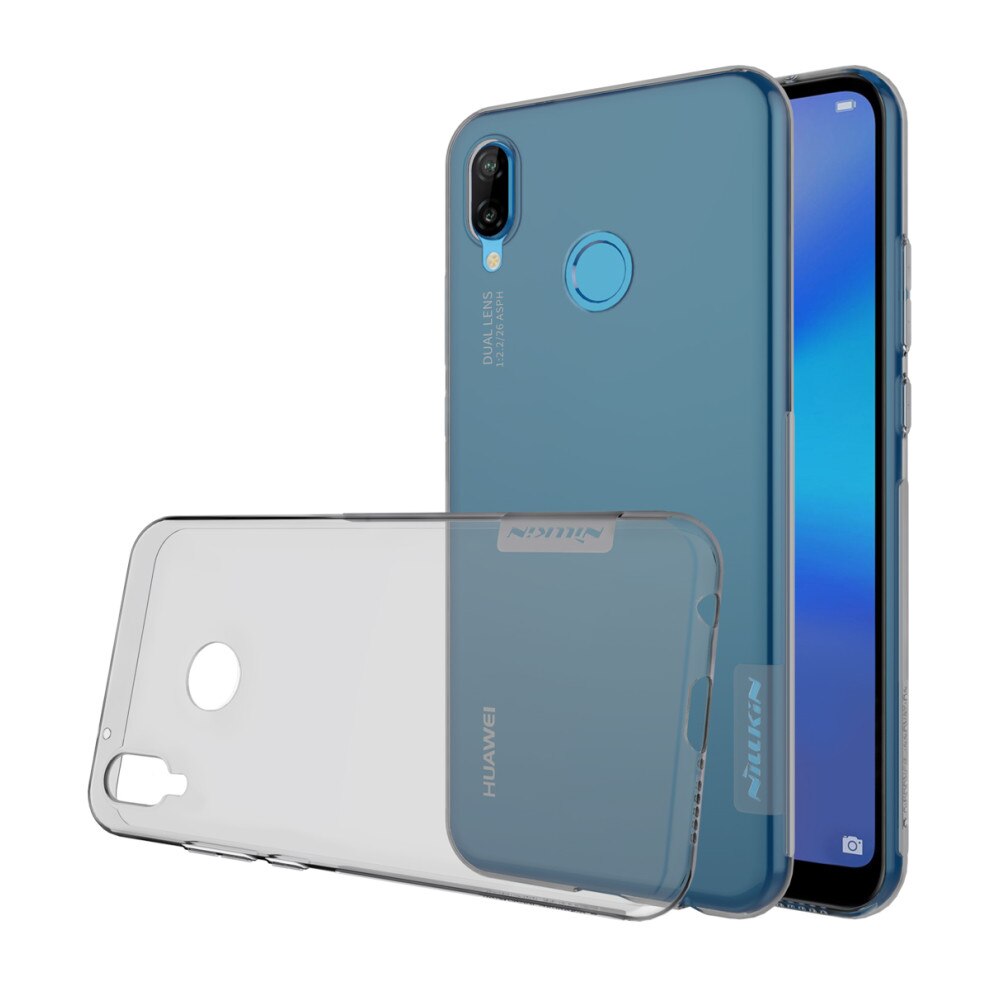 Husa de protectie spate, silicon transparent, Nillkin, pentru Huawei P20 Lite, Negru