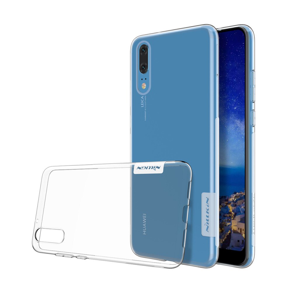 Husa de protectie spate, silicon transparent, Nillkin, pentru Huawei P20, Alb transparent