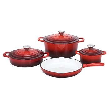Set oale fonta masiva Xanten Premium Red, emailate 4 piese Set oale fonta masiva Xanten Premium Red, emailate 4 piese