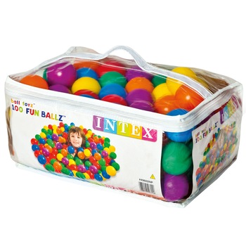 Set Intex 100 de bile, Fun Ballz, 6,5cm Set Intex 100 de bile, Fun Ballz, 6,5cm