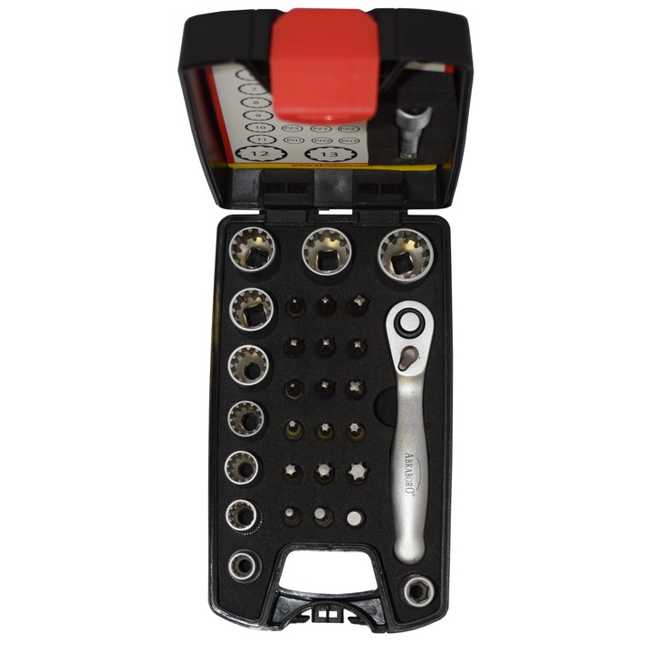 ABRABORO® bit- és dugókulcs készlet, 30 részes