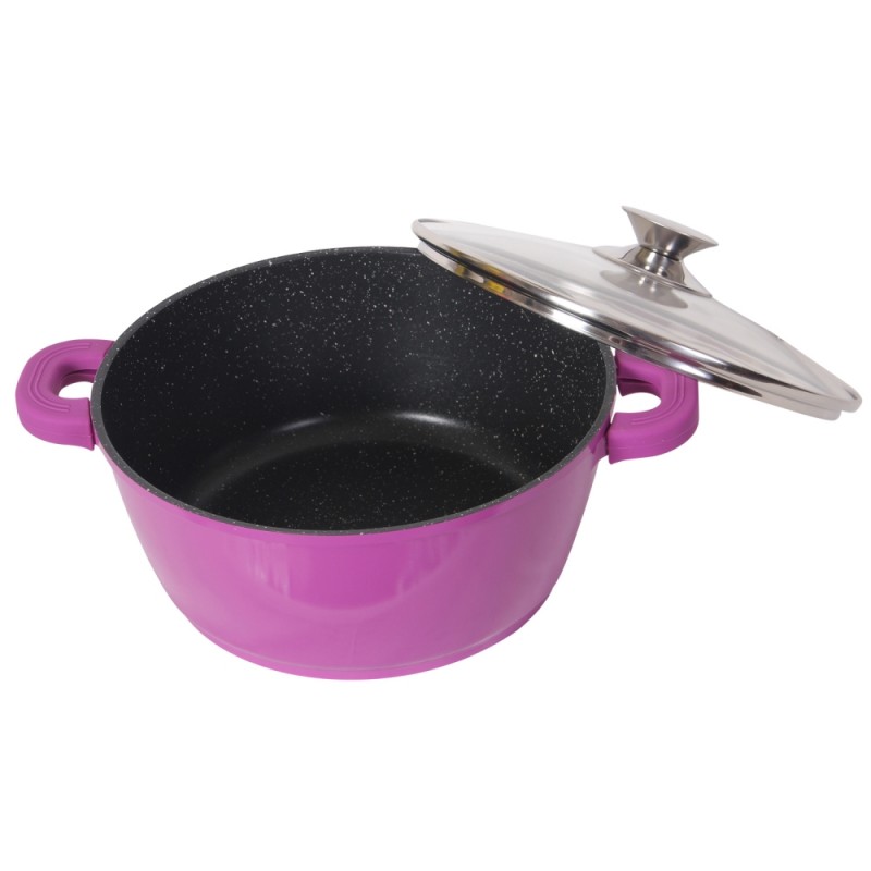 Cratita Bohmann, Diametru 28 cm, Volum 5,8 L, Invelis Marmura, Material Aluminiu Turnat, Design Ergonomic, Mov