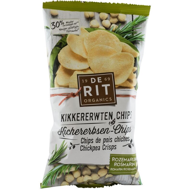 Chipsuri bio din naut cu rozmarin - De RIT, 75g