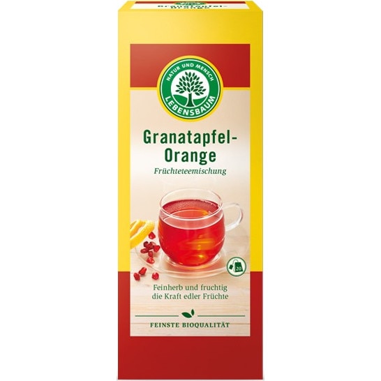 Ceai bio din rodie cu portocale - Lebensbaum, 20 pliculete x 2 g